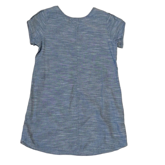 Pact Organic Cotton Chambray Blue Casual Short Sleeve Dress Size Medium - Picture 7 of 7